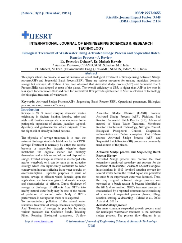 Biological Treatment of Wastewater Using PDF | PDF | Sewage Treatment ...