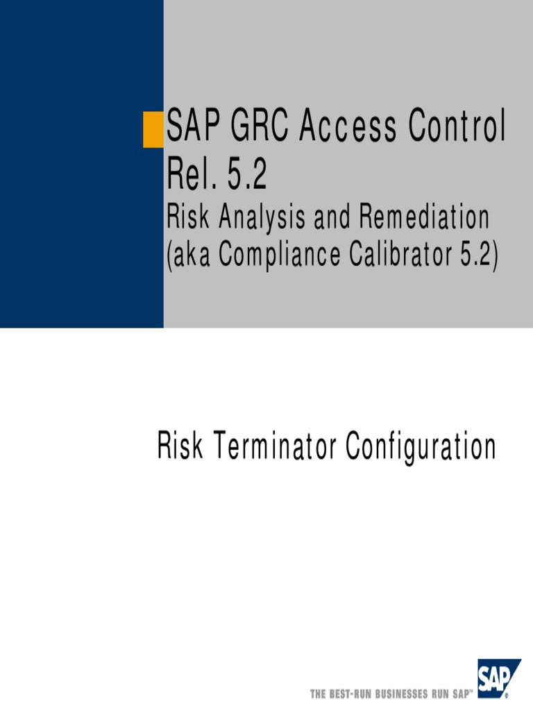 SAP GRC Access Control Rel. 5.2: Risk Terminator Configuration | PDF ...