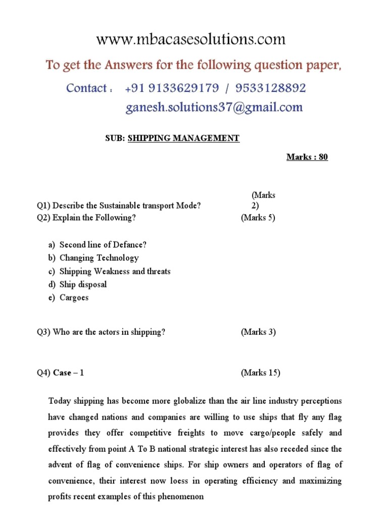 Shipping Management PDF Trade Ships