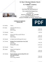 Schedule of Divine Services - February, 2011