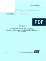SNI-03-4155-1996 Pengujian Kuat Tekan Beton dengan Benda Uji Patahan Balok Bekas Uji Lentur