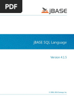 jBASE SQL Language: © 2006, 2016 Zumasys, Inc