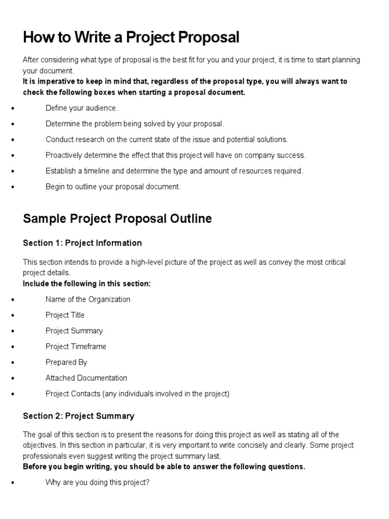 How To Write A Project Proposal | Download Free PDF | Project ...