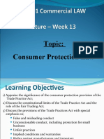 Week 13 Consumer Protection Law