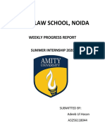 Amity Law School, Noida: Weekly Progress Report