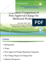 Regulatory Comparison of Post-Approval Change For Medicinal Products