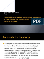 English Philology Teachers' and Students' Awareness of The Epistemic and Socio-Symbolic Functions of Academic Language