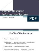 Human Resource Information System: Hunain Jawed