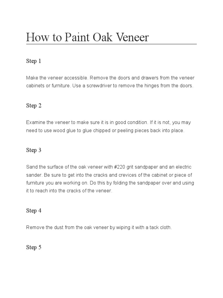 A StepbyStep Guide to Painting Oak Veneer Furniture and