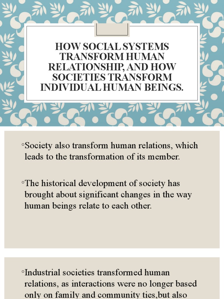 Transformations in Human Relationships | PDF