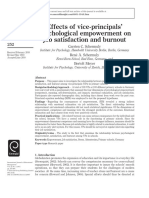 Effects of Vice-Principals' Psychological Empowerment On Job Satisfaction and Burnout