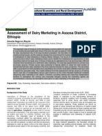 Assessment of Dairy Marketing in Assosa District, Ethiopia