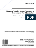 Adaption of Injection System Parameters To Homogeneous Diesel Combustion