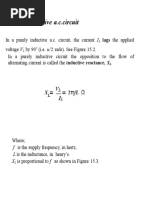 Purely Inductive A.c.circuit: Lags The Applied