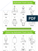Coloring Alphabet Flash Cards 2x3 PDF