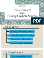 Doing Research and Finding Credible Sources