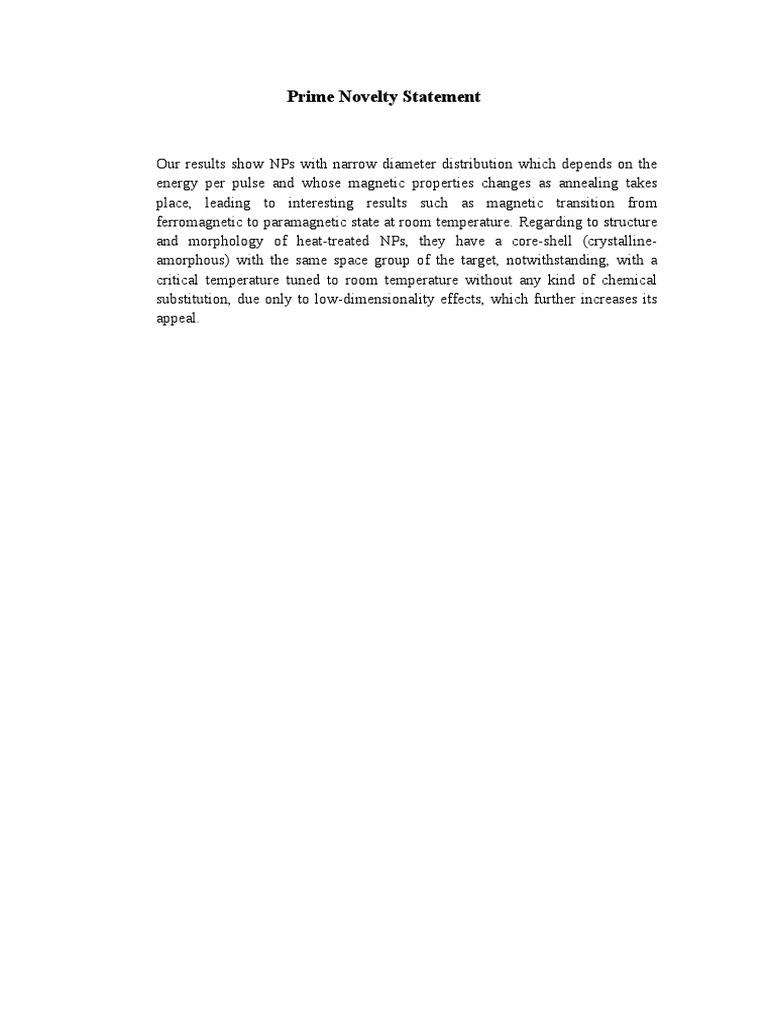 Prime Novelty Statement PDF