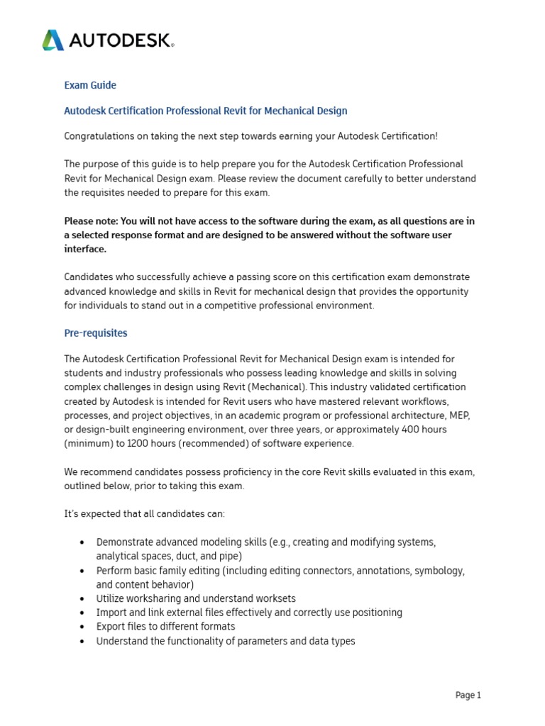 Revit Mechanical Design Certification Guide | PDF | Autodesk Revit ...