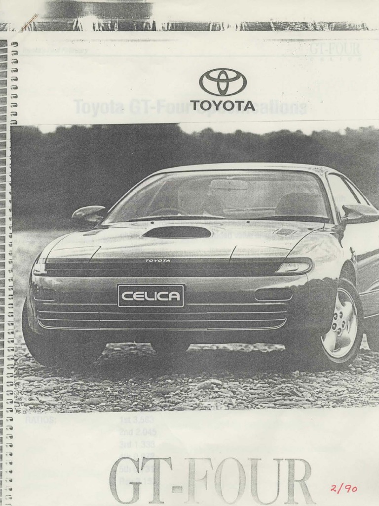 Toyota Celica ST185 Specifications | PDF | Vehicle Technology