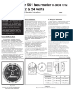 Tachometer 561 Hourmeter Electrical 12 & 24 Volts: Tachometer Installation and Operation Instructions