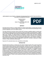 IMPROVEMENTS IN AUTOMATIC ULTRASONIC TECHNIQUES APPLIED IN DETECTING NON-METALLIC INCLUSION FOR SEAMLESS PIPE - Final Draft 2 (FINAL)