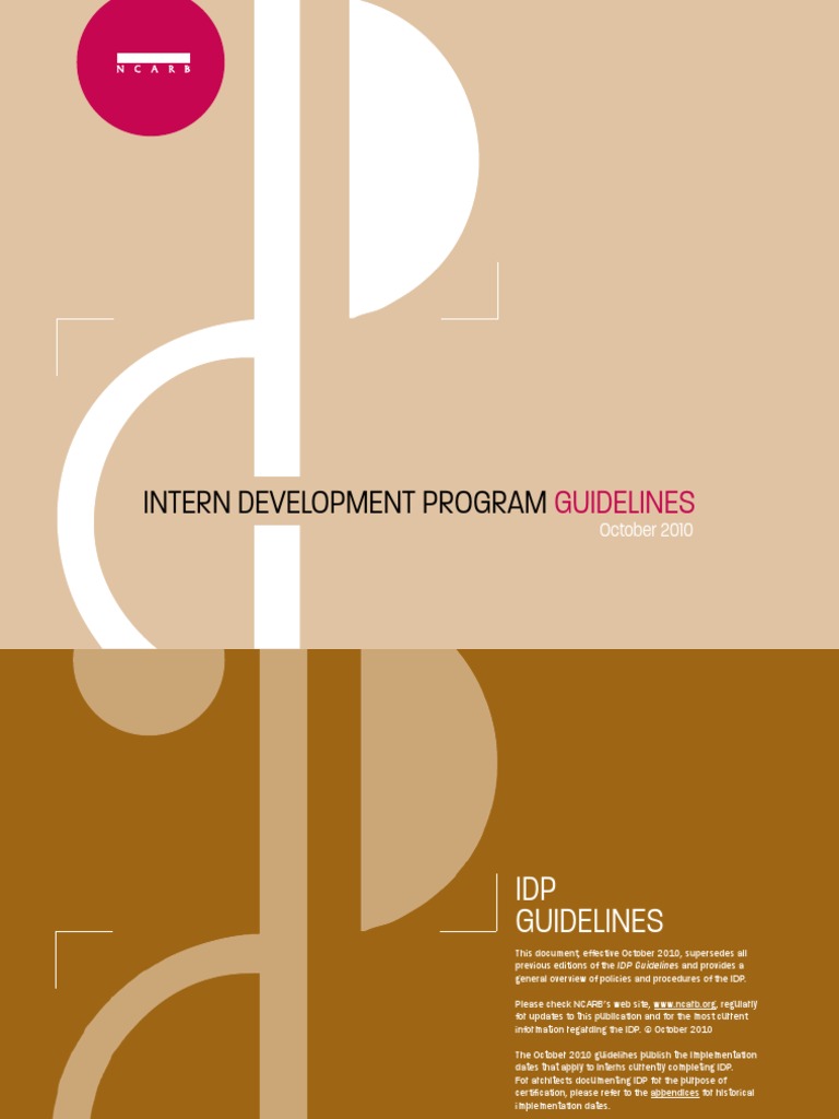 IDP Guidelines Overview - October 2010 | PDF | Licensure | Architect