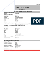 Safety Data Sheet Acetone: SECTION 1: Identification of The Substance/mixture and of The Company/undertaking