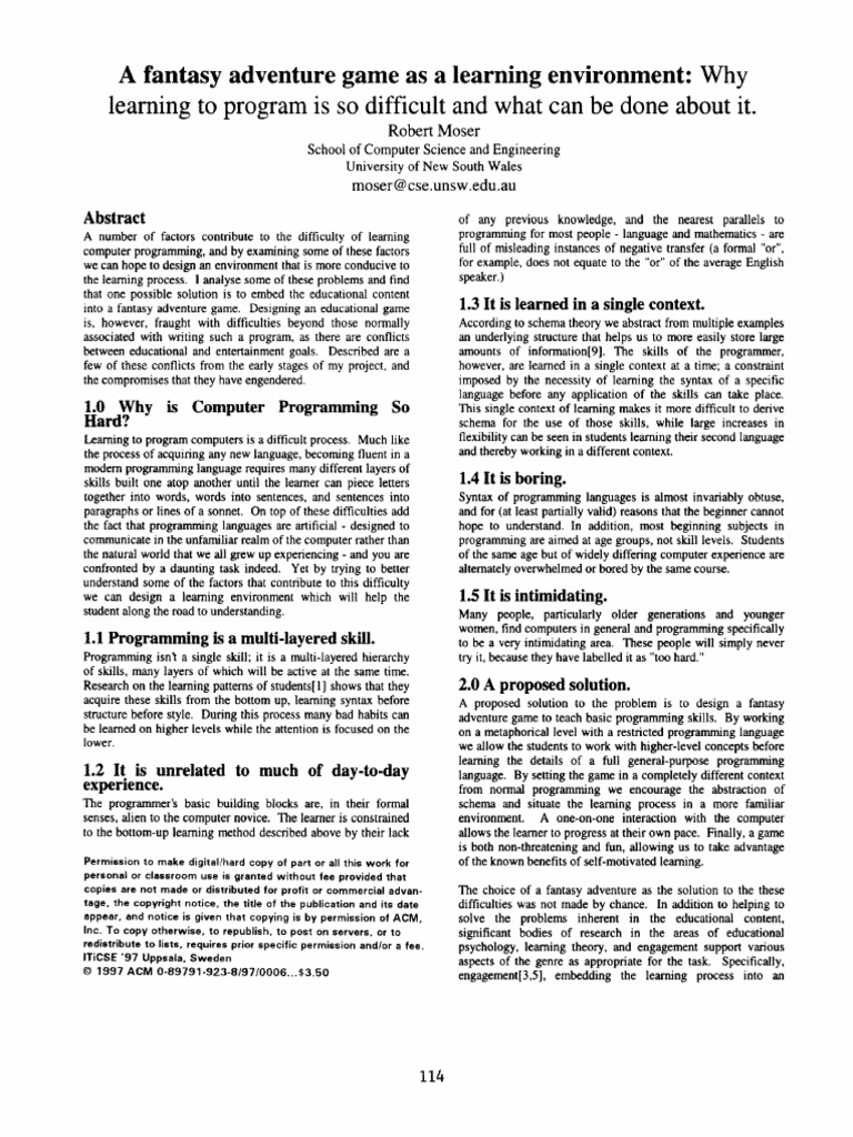 Learning To Program Is So Difficult and What Can Be Done About It | PDF ...