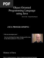 Object Oriented Programming Language Using Java: Bca 5 Sem - Prepared by Roopa S