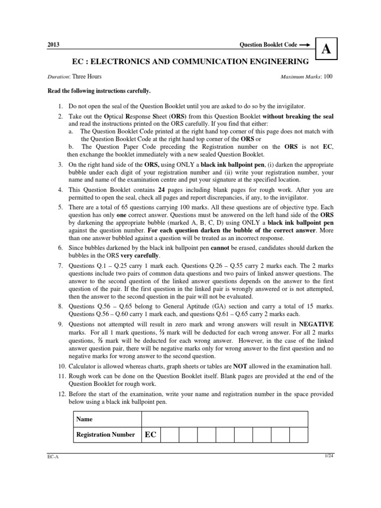 Ec A1 PDF | PDF | Electrical Engineering | Electromagnetism