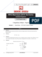 RPSC Main Exam 2019: Test Series: Assistant Engineer