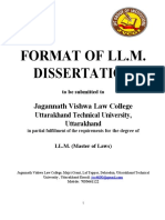 Format of Ll.M. Dissertation: Jagannath Vishwa Law College Uttarakhand Technical University, Uttarakhand