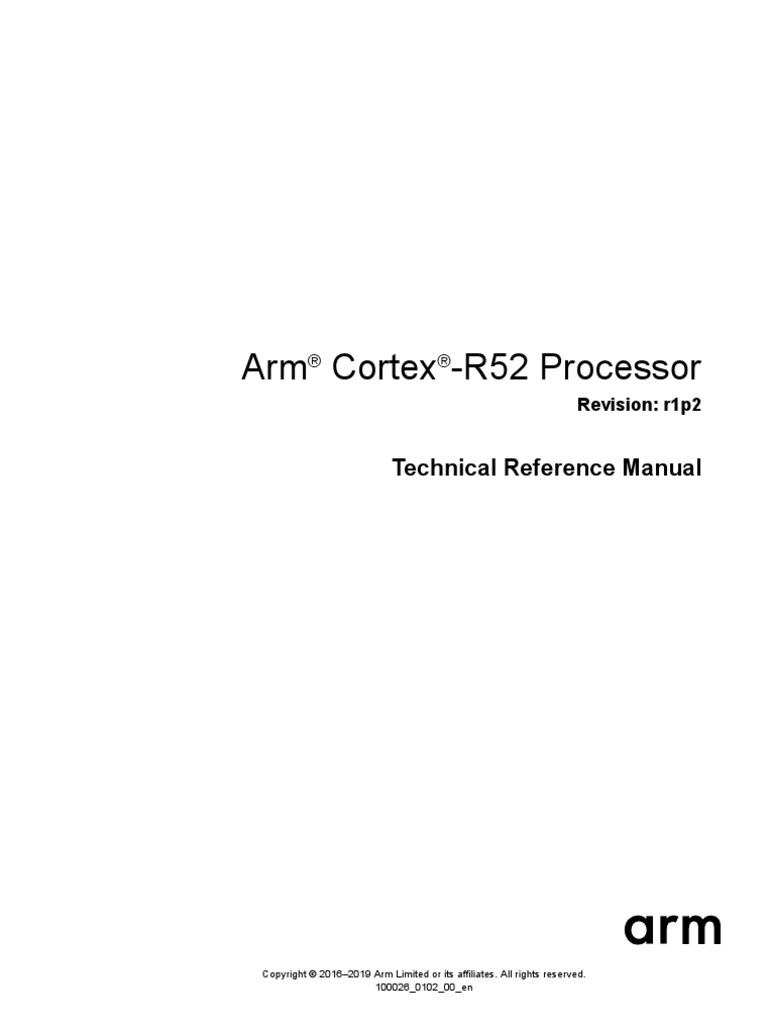 Arm Cortex R52 Technical Reference Manual 0102 00 En Arm Architecture Central Processing Unit