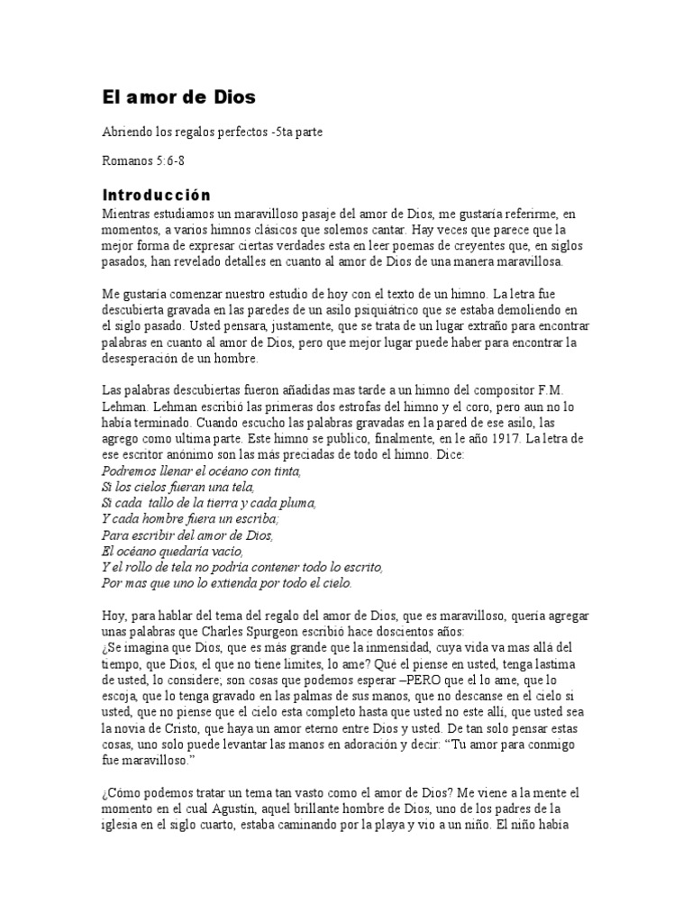 Ro.65.El Amor de Dios | PDF | Pecado | Cristo (título)