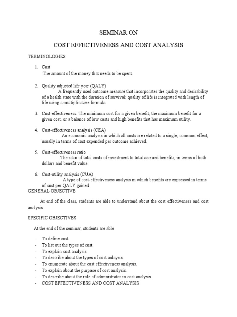 Cost Effectiveness in Health Care Analysis | PDF | Cost Effectiveness ...