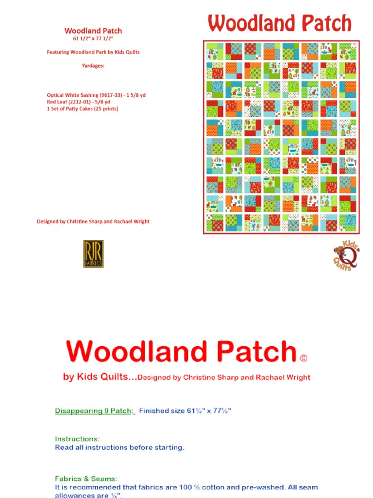 Woodland Patch Quilt Pattern | PDF