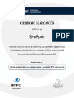 Certificado de Dermatología Pediatrica Silvio Parolin PDF