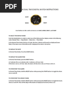 Paterson Dual Time Digital Watch Instructions: Light Start