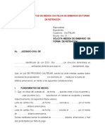 79.modelo de Solicitud de Medida Cautelar de Embargo en Forma de Retencion