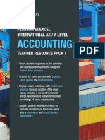 Accounting: Pearson Edexcel International As / A Level Teacher Resource Pack 1