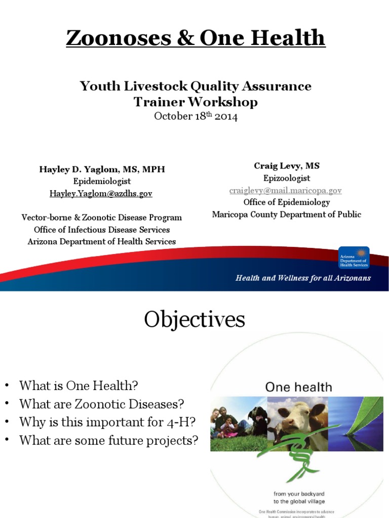 Zoonoses & One Health Youth Livestock Quality Assurance Trainer