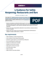 Industry Guidance For Safely Reopening: Restaurants and Bars