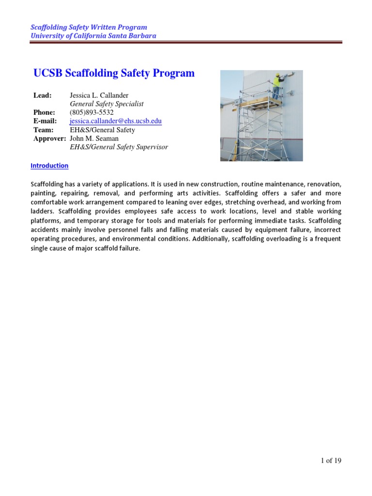 UCSB Scaffolding Safety Program: Jessica - Callander@ehs - Ucsb.edu ...