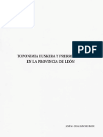 Toponimia Euskera y Prerrromana en La Provincia de Leon