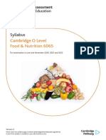 Syllabus: Cambridge O Level Food & Nutrition 6065