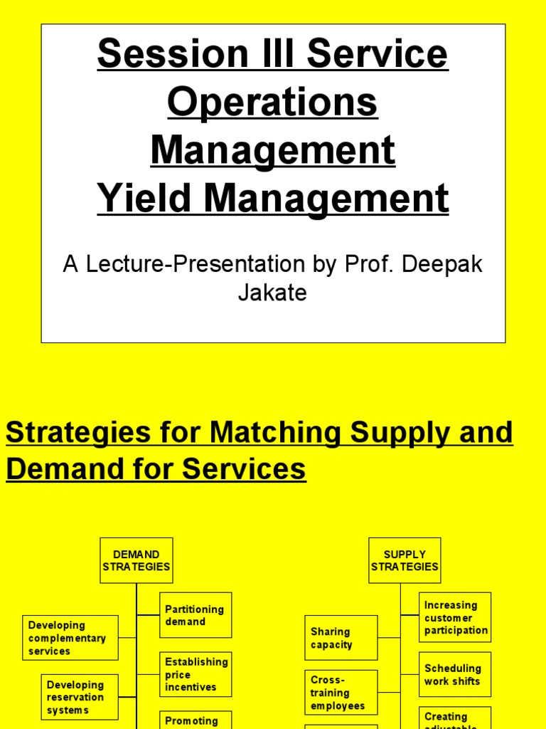 SOM Session III Yield Management | PDF | Demand | Business