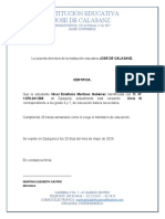 Certificado Estudio Calasanz CICLO VI 2018 Mañana