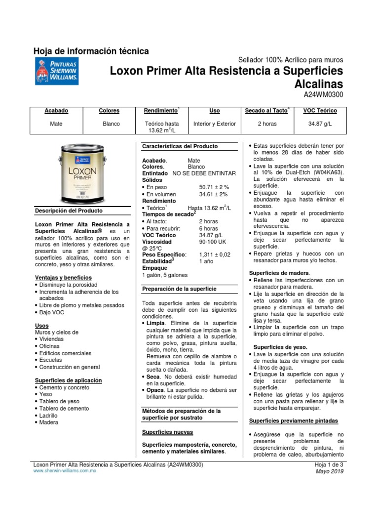 A24wm0300 Loxon Primer Alta Resistencia PDF Cepillo Pintar