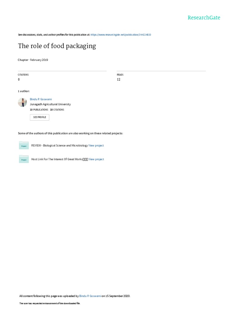 The Role of Food Packaging Explained | PDF | Packaging And Labeling | Paper