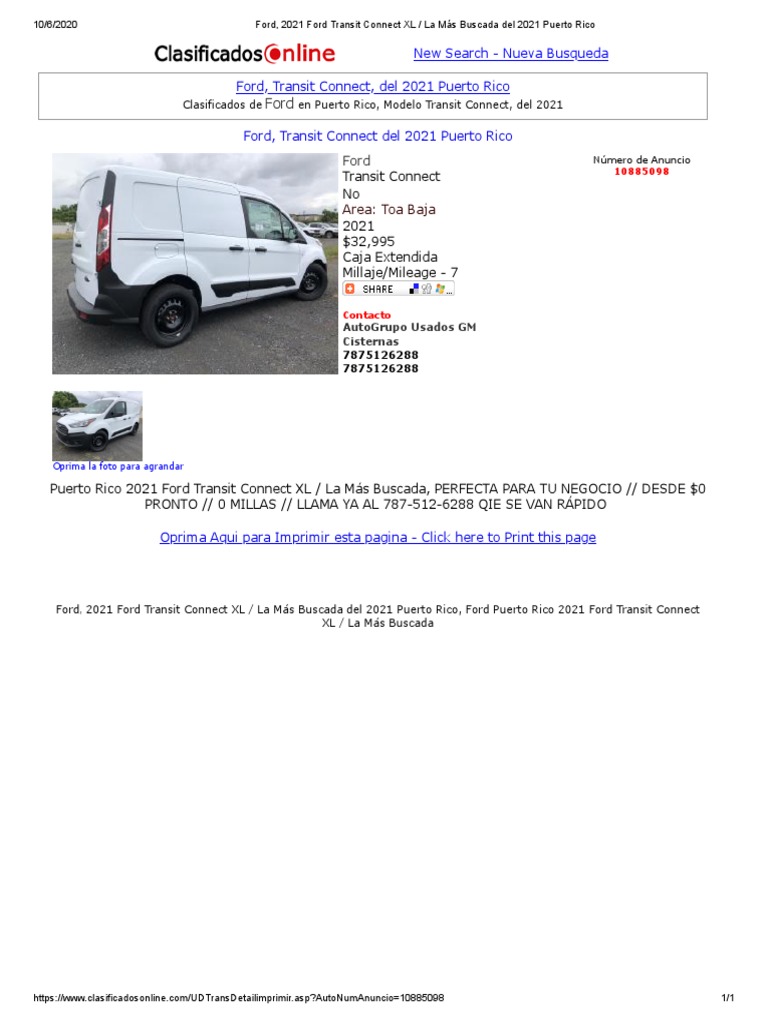 Ofertas Ford Transit Connect 2021 | PDF